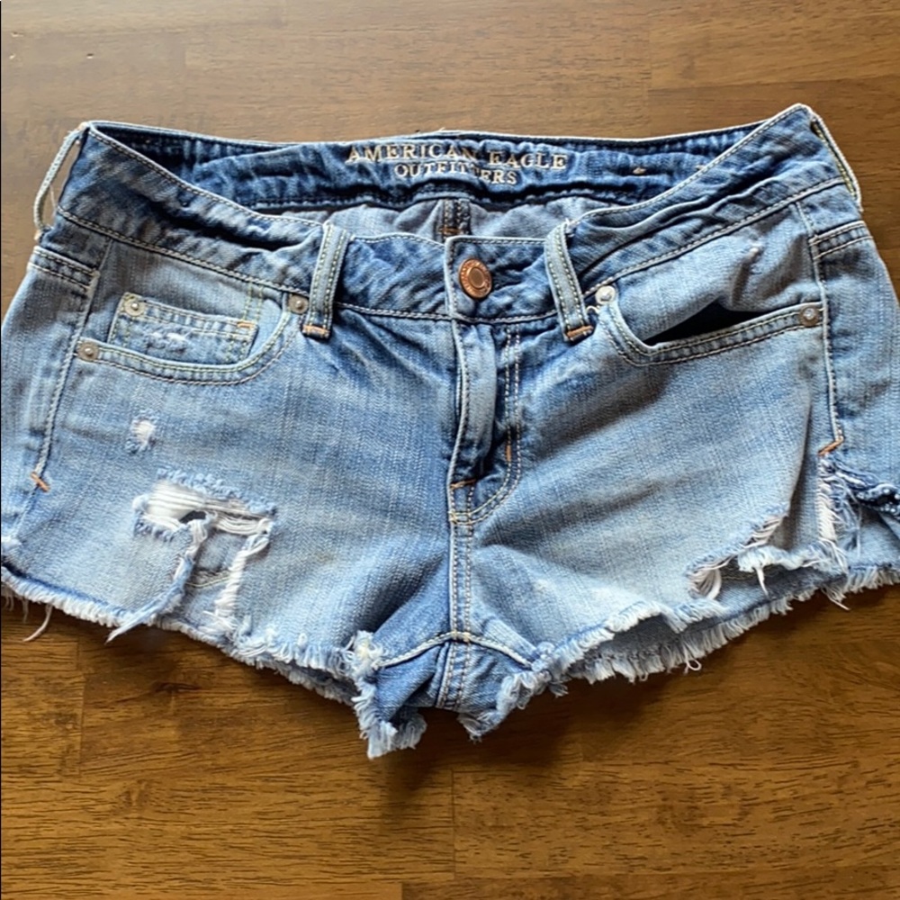 Low rise jean shorts